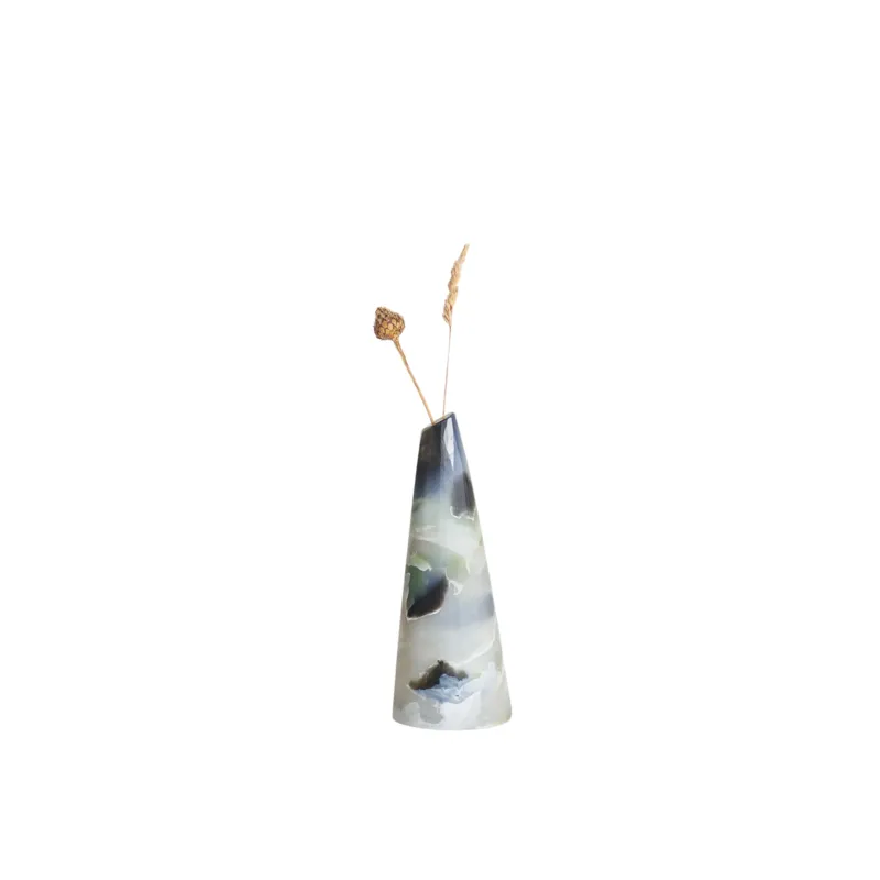 Recycled Plastic Marbled Bud Vase - Sage Peaks