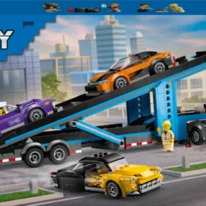Lego City Car Transporter Truck with Sports Cars