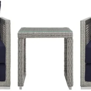 Aura 3 Piece Modern Outdoor Patio Wicker Rattan Set by Modway - EEI-3595 | Outdoor Chairs | Modishstore - 1