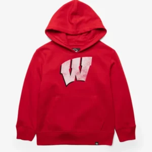 WISCONSIN BADGERS DISTRESSED IMPRINT '47 KID'S HEADLINE HOOD