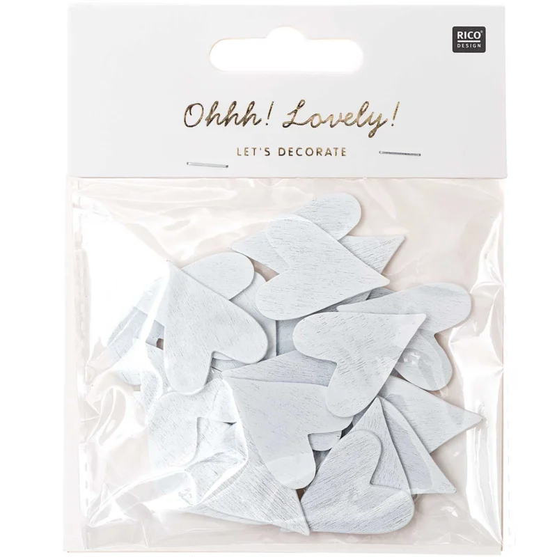 Ohhh! Lovely! Wood litter heart large white 24 pieces