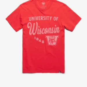 WISCONSIN BADGERS VINTAGE DIAG SCRIPT '47 FRANKLIN TEE