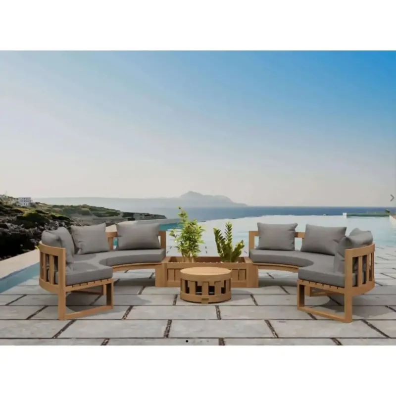 Circular Modular Deep Seating Set - SET-809 By Anderson Teak | Outdoor Sofas, Loveseats & Sectionals | Modishstore