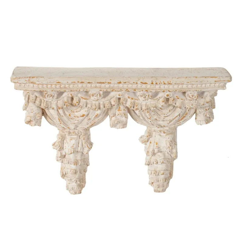 A&B Home Antique White Wall Shelf | Wall Shelf | Modishstore