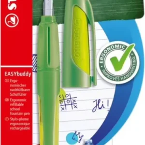 Ergonomic School Fountain Pen - STABILO EASYbuddy - A Nib - Lime/Green