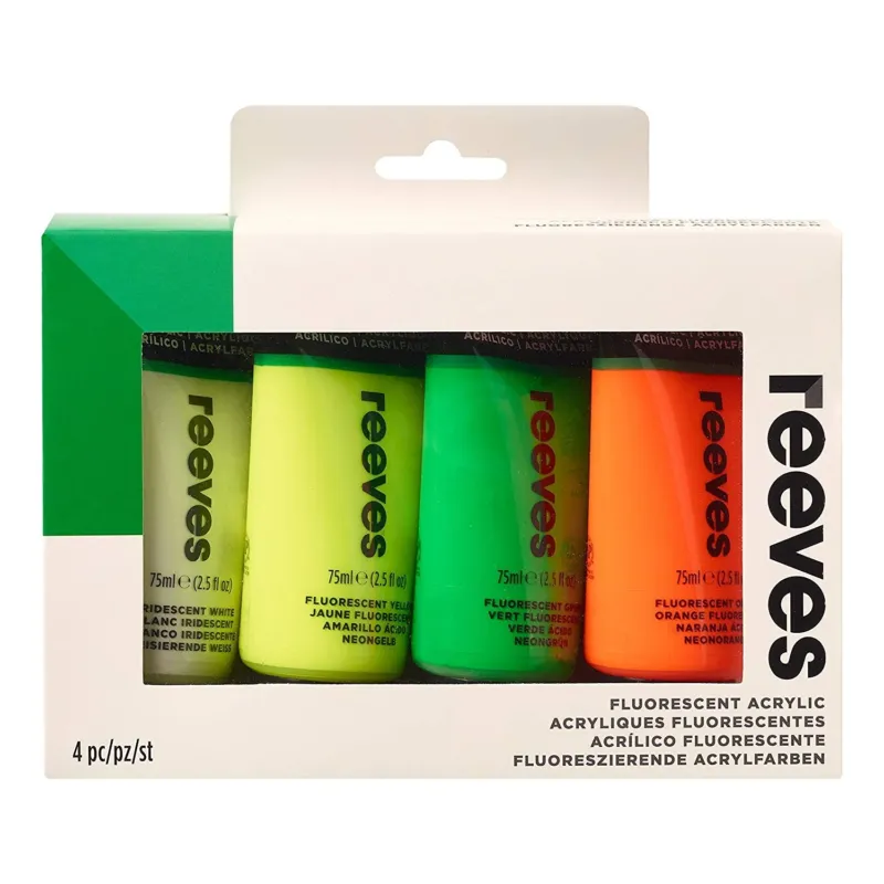 REEVES ACRYLIC FLUO SET 1 -4 X 75ML