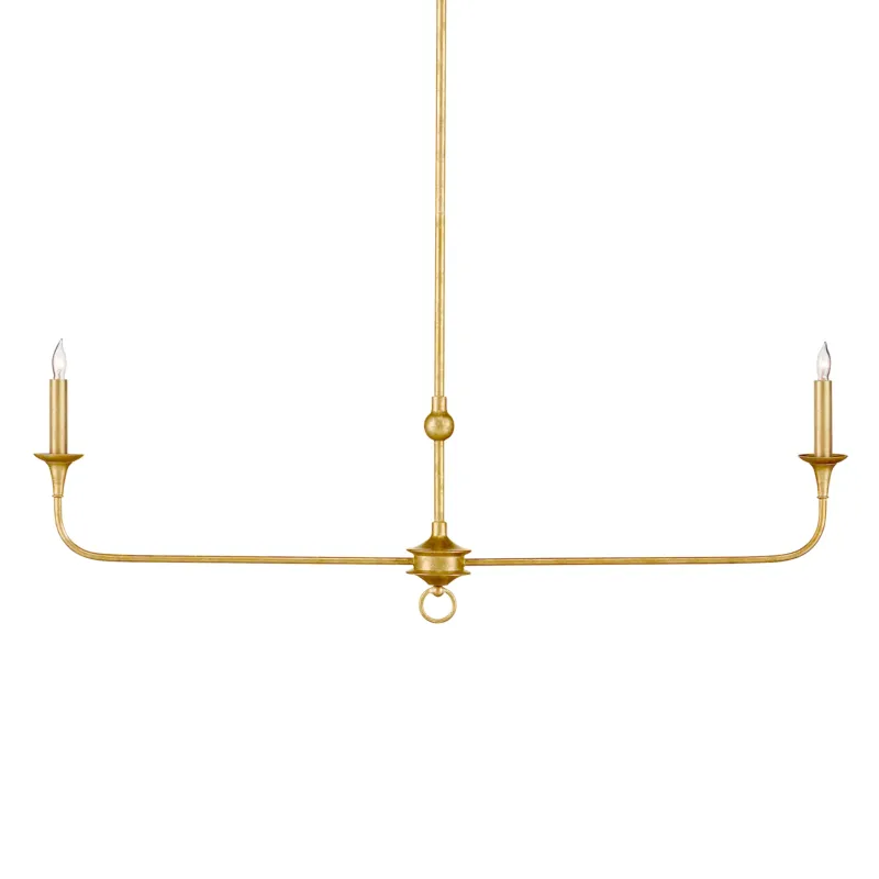 Nottaway 40" Linear Chandelier | Gold Leaf