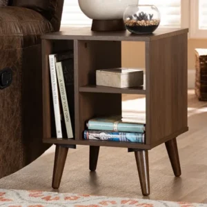 Baxton Studio Sami Mid-Century Modern Walnut Finished Wood End Table | Modishstore | End Tables