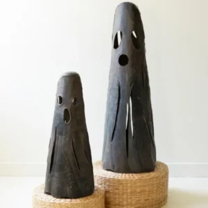 Set Of Two Rustic Iron Ghost Luminaries By Kalalou