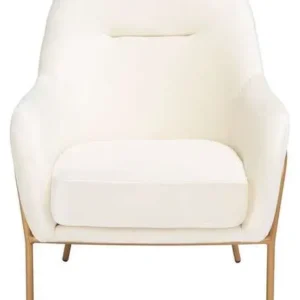 Safavieh Eleazer Velvet Accent Chair - Cream Velvet | Accent Chairs | Modishstore