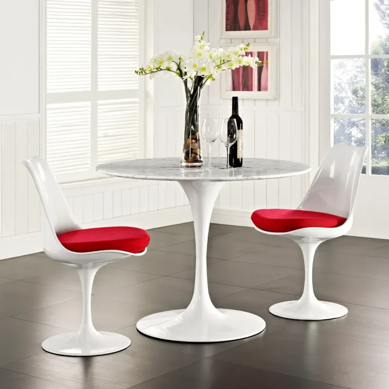 Rose 40" Round Marble Dining Table By World Modern Design | Dining Tables | Modishstore