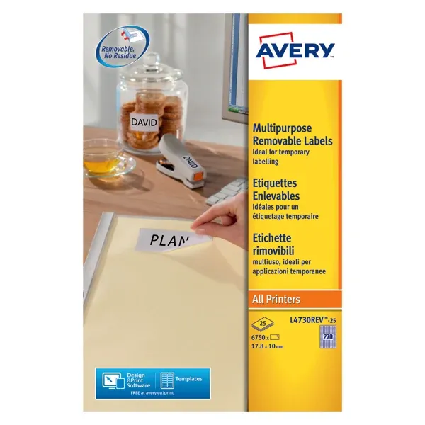 Avery Laser Mini Labels 270 per sheet White (Pack of 6750) L4730REV-25