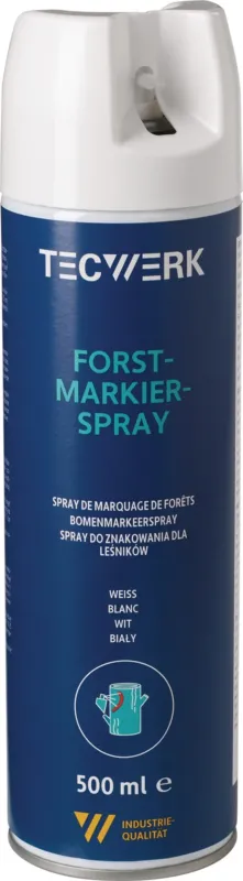 Forstmarkierspray weiß 500 ml Spraydose TECWERK – 6 Stück