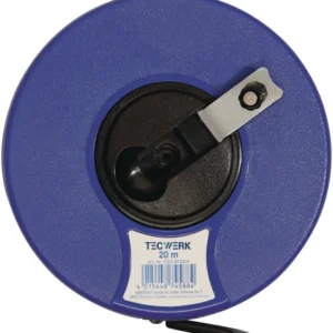 TECWERK Kapselbandmaß 20 m Nylon-Fiber Band, ABS-Gehäuse, EG II Genauigkeit