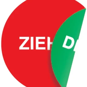 Türaufkleber Ziehen/Drücken Ø 100 mm von Siebdruck Jäger – Selbstklebende Folie