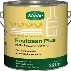KLUTHE Rostprimer Rostosan® Plus grau 750 ml Dose – Schnelltrocknende Grundierung für Metall und Holz, 3er-Pack