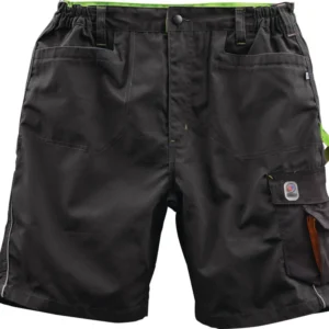 TERRAX Herren Shorts schwarz/limette Gr. 48 – strapazierfähige Berufshose mit vielen Taschen