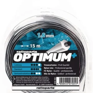 RATIOPARTS Nylonfaden Optimum 1,6 mm x 15 m – 5-Kant Schneidfaden für Motorsensen