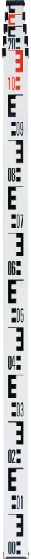NEDO Teleskopnivellierlatte L.1,22-4m mit Libelle – 4 Elemente, mm-Teilung, eloxiertes Aluminium