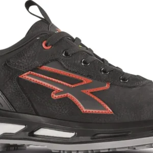 U.POWER Sicherheitsschuh TUCKER S3S CI FO SR ESD – Gr. 40, schwarz/rot, gemilltes Leder