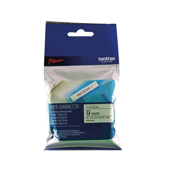 Brother P-Touch M Tape 9mm Black /White MK221BZ