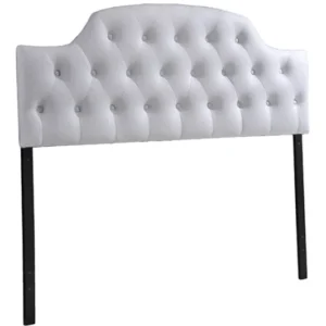 Baxton Studio Morris Modern Queen Size White Faux Leather Upholstered Headboard | Headboards | Modishstore