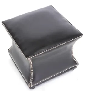 Baxton Studio Ellastone Dark Brown Modern Leather Ottoman | Modishstore | Ottomans