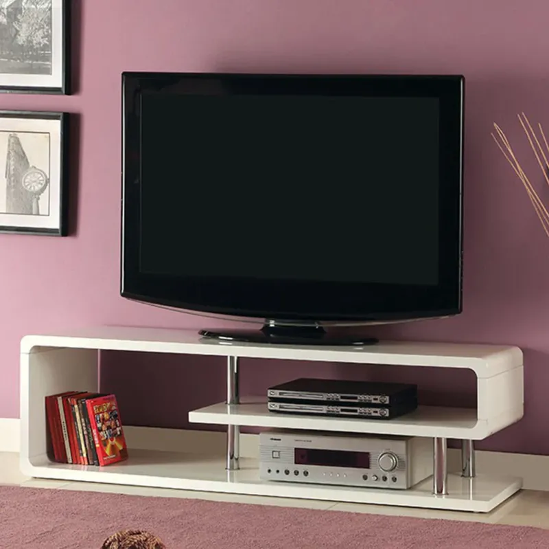 Ninove Ii Contemporary Style Tv Console , White By Benzara | TV Stands | Modishstore