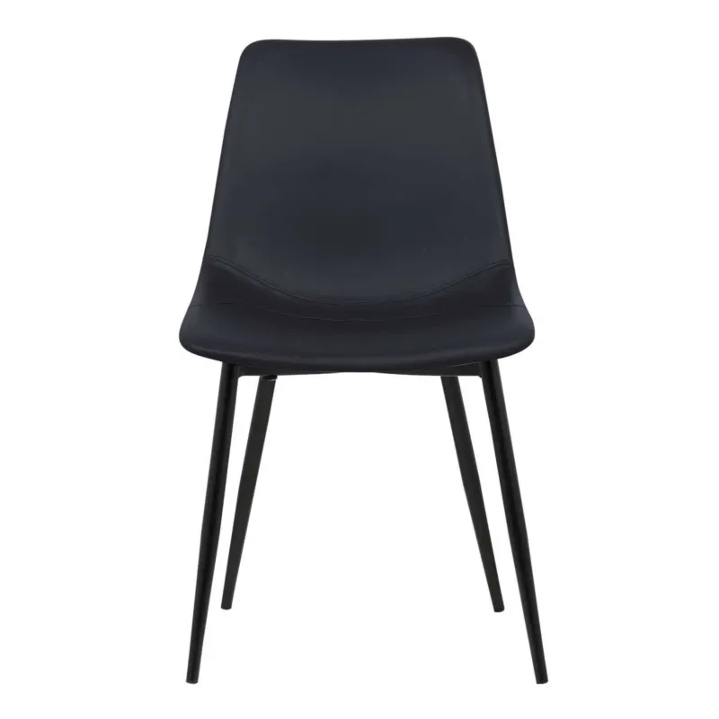 Leatherette Dining Chair With Bucket Seat And Metal Legs, Black By Benzara | Dining Chairs | Modishstore