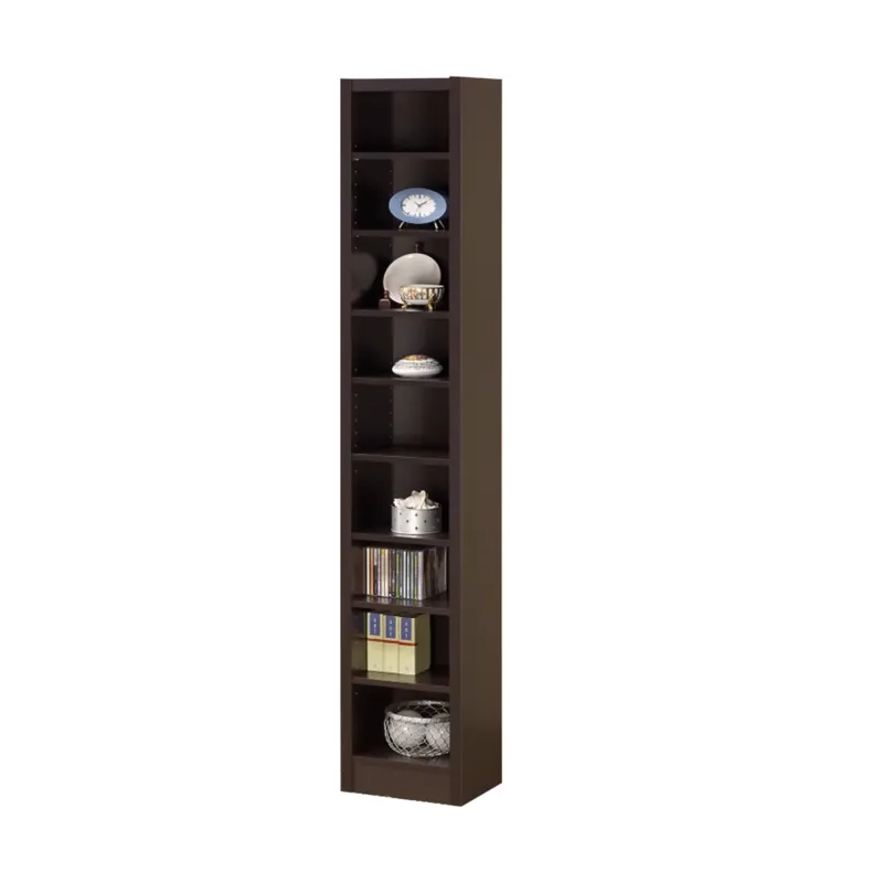 Glimmering Brown Narrow Wooden Bookcase By Benzara | Bookcases | Modishstore