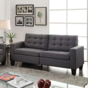 Dashing Sofa In Gray Linen Fabric By Benzara | Sofas | Modishstore