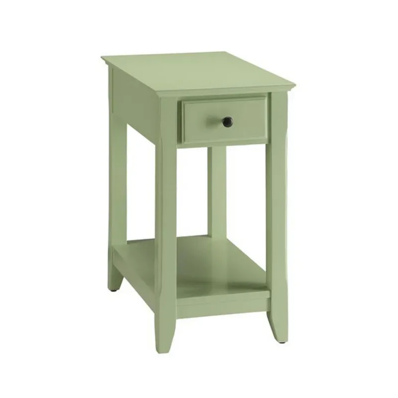 23" Rectangular Wooden Side Table With 1 Drawer, Green By Benzara | Side Tables | Modishstore