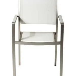 Aluminium Frame Dining Chair Set Of 6 White By Benzara | Dining Chairs | Modishstore