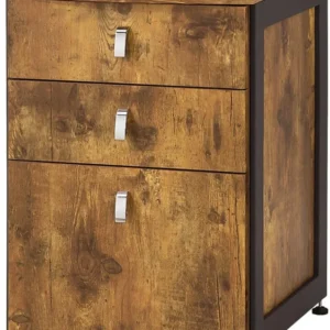 File Cabinet With 3-Drawers, Natural By Benzara | Drawers | Modishstore