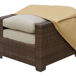 Fabric Dust Cover For Outdoor Chairs, Medium, Light Brown By Benzara | Outdoor Chairs | Modishstore