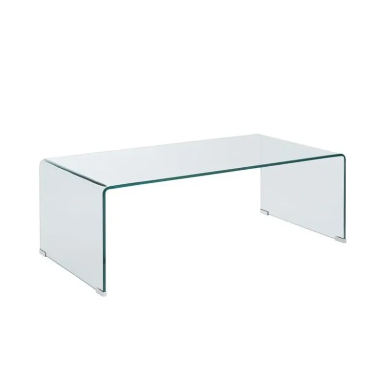 Contemporary Style Minimal Clear Glass Coffee Table, Clear By Benzara | Coffee Tables | Modishstore