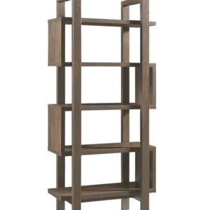 5 Shelf Open Design Wooden Bookcase With Zig Zag Design, Brown By Benzara | Bookcases | Modishstore