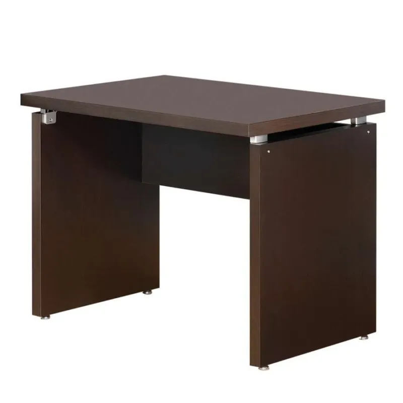 Transitional Style Wooden Desk Return With Wide Top, Espresso Brown By Benzara | Desks | Modishstore