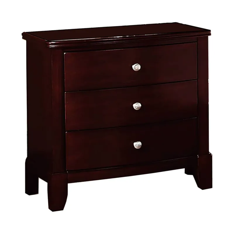 26 Inches 3 Drawer Wooden Nightstand With Chamfered Legs Brown By Benzara | Nightstands | Modishstore