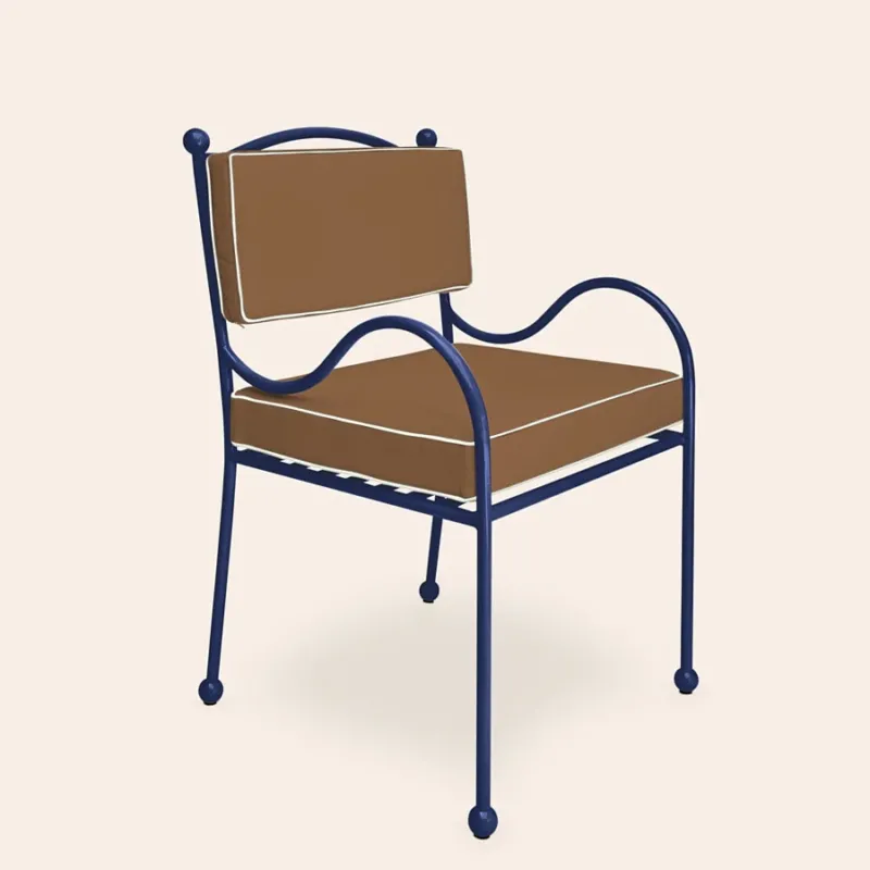 Panarea Armchair in Mare, Taupe & White Upholstery