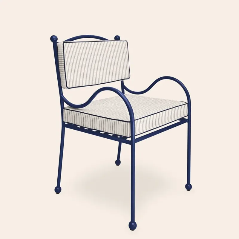 Panarea Armchair in Mare, Stone & Blue Upholstery