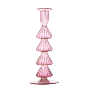 Buto Pink Glass Candle Holder Candlestick Issy Granger