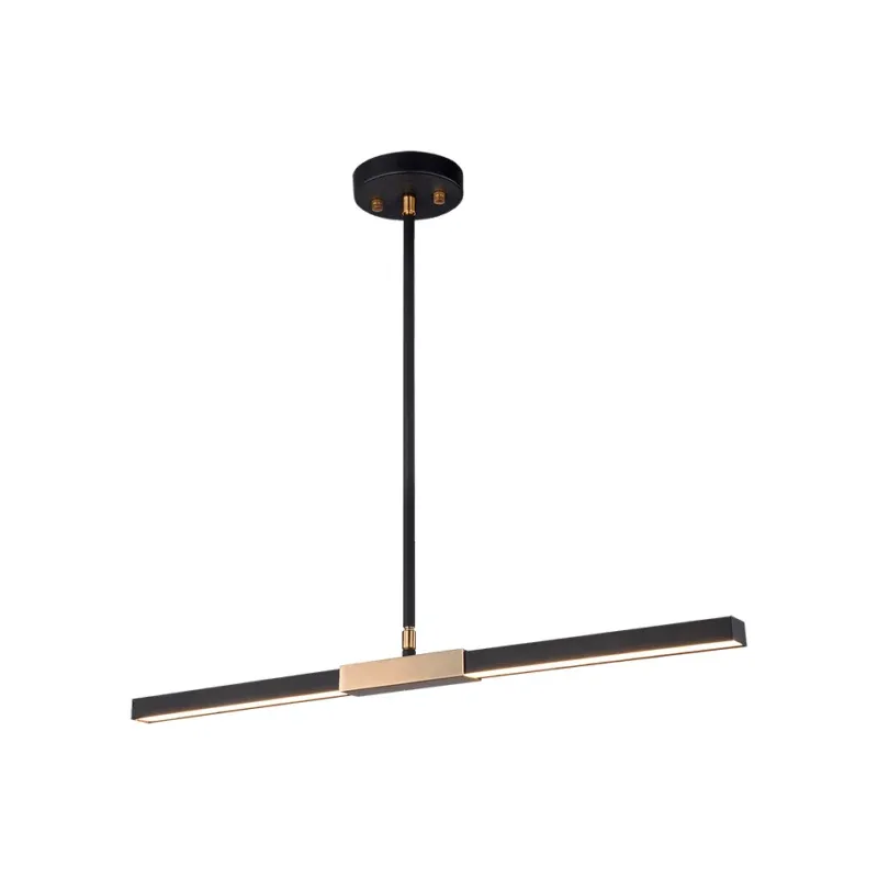 Lineare 2-Light LED Pendant | Black / Aged Gold Brass