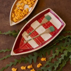 Set Of Two Ceramic Boat Platters (Min 2) By Kalalou
