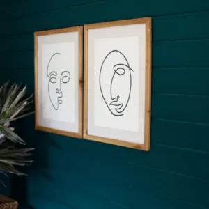 Face Prints Under Glass Set Of 2 By Kalalou | Modishstore | Wall Art