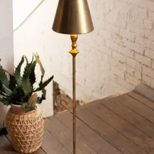 Antique Gold Table Lamp With Metal Shade by Kalalou | Modishstore | Table Lamps