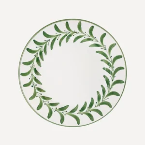 Helecho Dinner Plate Fern Green — hand-painted fern wreath ceramic, main view