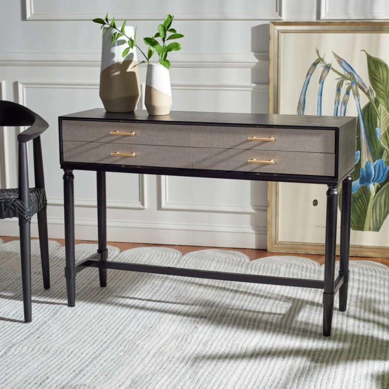 Safavieh Estella 4Drw Console Table - Black | Console Tables | Modishstore