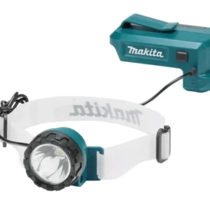 Makita LED-Akku-Stirnlampe – 33h Laufzeit, Helmhalterung & Akku-Gürtelclip (18V) - DEBDML800