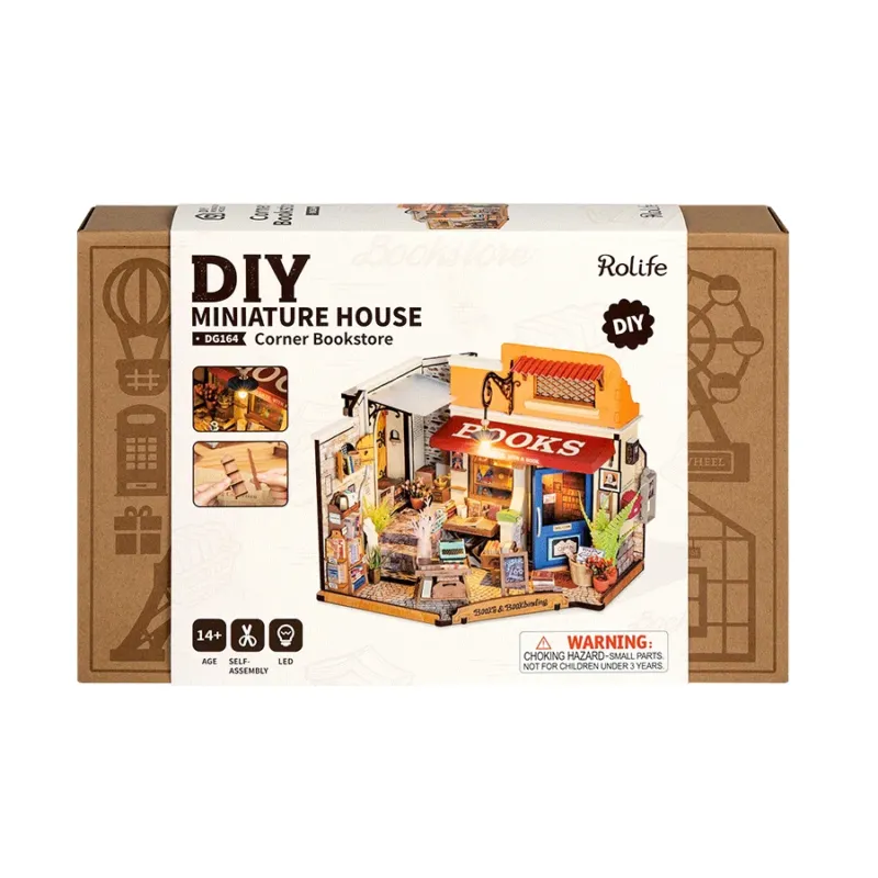 Rolife DIY Miniature House - Corner Bookstore
